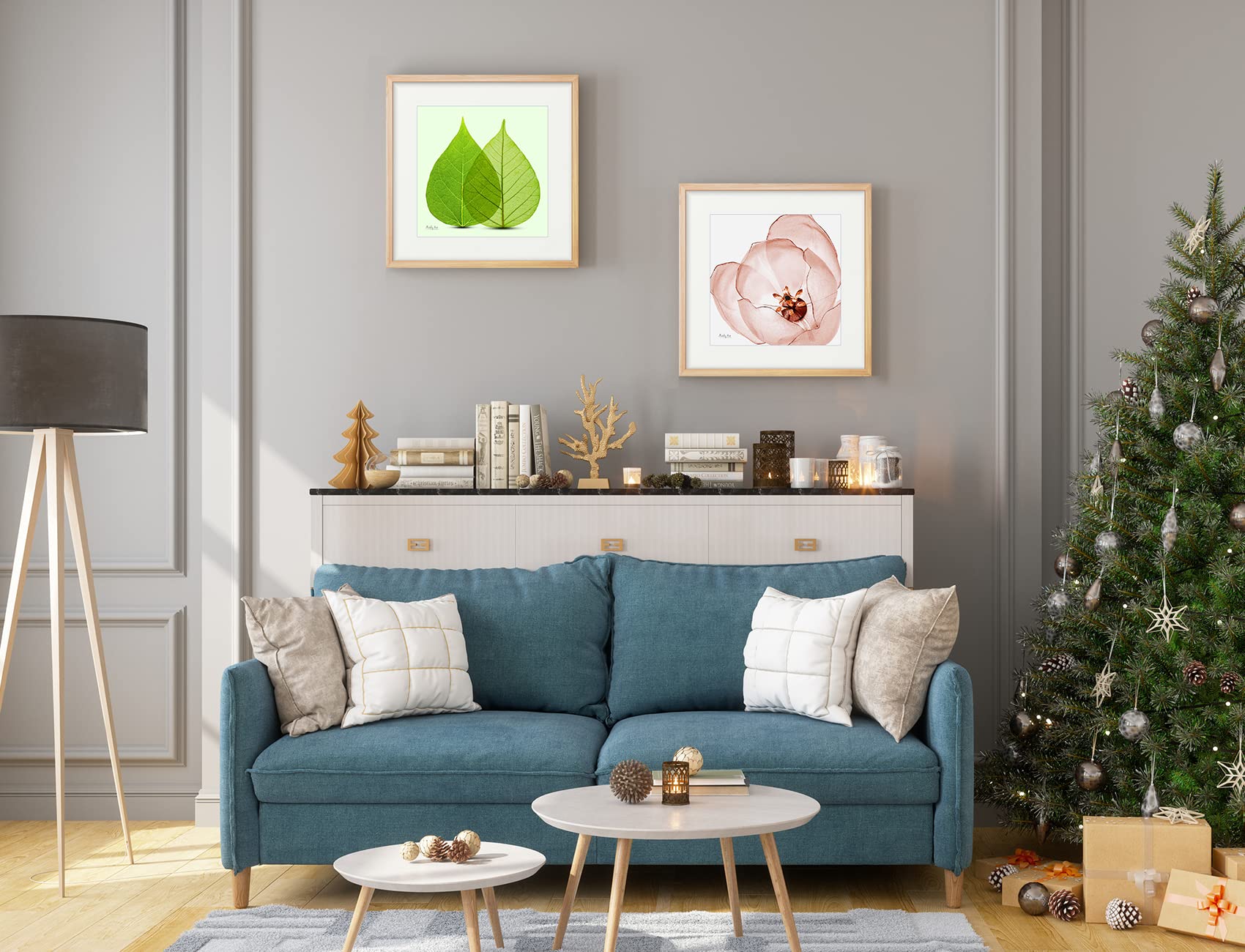 Amazon.co.jp: 絵画「葉のよりそい」インテリア 絵 花 アートパネル 額